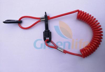 China Hot Selling Solid Red Elastic Kill Swith w/Hand Grips Key Floating Lanyard for sale