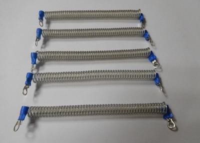 China 120MM Clear Spiral Coiled Urethane Tether w/Screw Terminal Connectors for sale