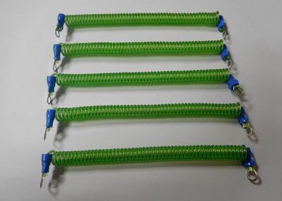 China 120MM Green Srping Tool Coiled Stretchy Tether w/Screw Terminal Connectors for sale