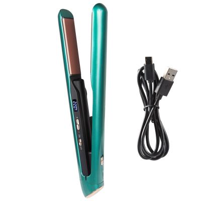 China Outdoor Wholesale Long Time 220C Ceramic Flat Irons Digital Max Use Cordless Flat Iron Usb for sale