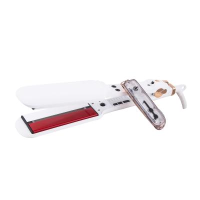 China Top Selling Hotel Steam Infrared Hair Straightener 2 Inch Wide Tourmaline Ceramic Flat Iron Flat Iron With LED Display à venda