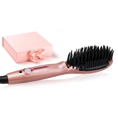 China MCH Ceramic Round Anion Comb Hair Straightener Brush MCH Straightening Brush for sale