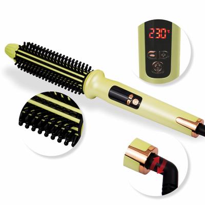 China Dual PTC Compact Fast Heating Hair Curler Electric Hot Styler Around Ceramic Coated Hair Curl Comb Brush LCD Curling Display for sale