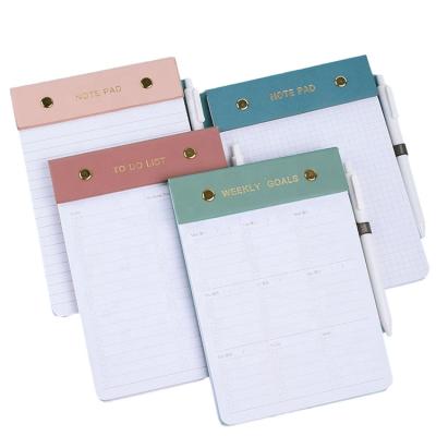 China Loose Leaf Custom Daily To Do List PU Notepad with Tear Out Planning Sheets Memo Pad for Reminders for sale