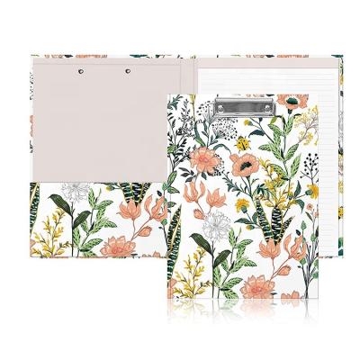 China Custom 12.8 X 9.2inches Clipboard Paper Folio with Refillable Lined Notepad, Inside Storage Pocket, Cute Professional Pad Folio for sale