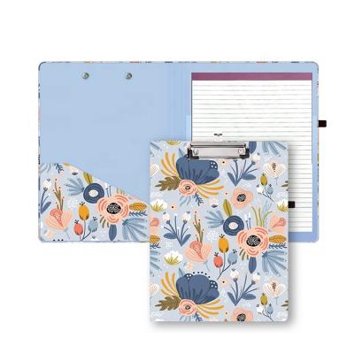 China Custom Clipboard Paper Folio with Refillable Lined Notepad, Inside Storage Pocket, Cute Professional Pad Folio for Promotion or Gift for sale