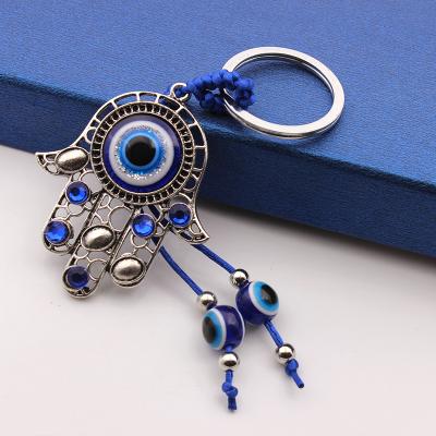 China Promotion Gift Christmas Gift Turkey Acrylic Blue Diamond Eye Hollowedalloy Key Chain for sale