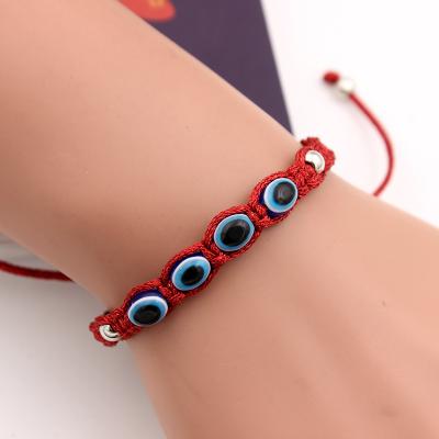 China Blue Lucky Red String Rope Women Simple Charm Chinese Style Adjustable Handcrafted Jewelry Charm See All Eyes Turkish Evil Bracelet for sale