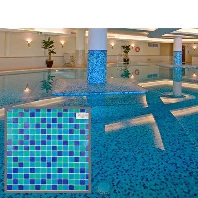 China Wear Resistant Pink 3x3 Old Cheap Glass Mosaic Glazed Ceramic Swimming Pool Tile for sale