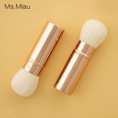 China Luxury High End Custom Fan Brush BELLEZA Individual Travel Mounted Gold Makeup Brushes for sale