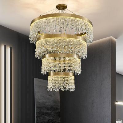 China Modern Luxury Crystal Hanging Light Designer Hotel Wedding Decor Pendant Chandelier for sale