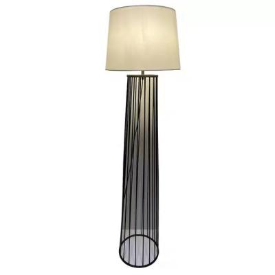 China Modern Vintage Decor Living Room Bedroom Standing Lighting Fabric Lampshade Corner Floor Lamp for sale