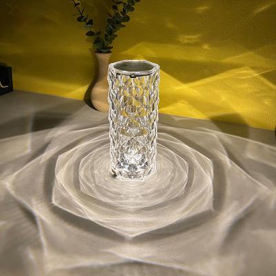 China Amazon Hot Sale Modern Luxury Office Desk Night Lighting Touch Control Crystal Table Lamp for sale