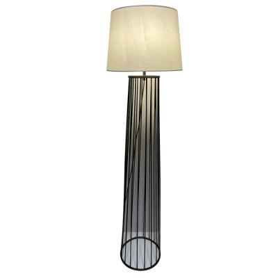 China High Quality Custom Made Luxury Modern Apricot White Fabric Shade Modern Floor Lamp for sale