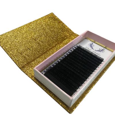 China Matte Black Eyelash Extensions Dark Eyelashes 20mm Long Natural Luxury Eyelash Quality Different Warranty for sale