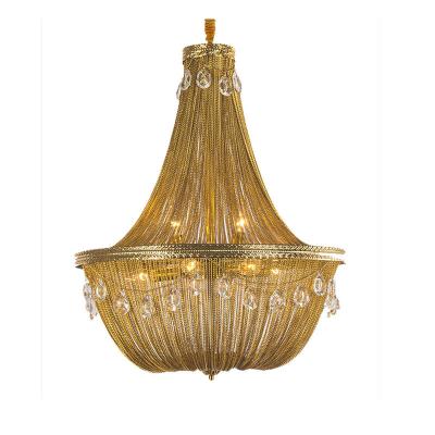 China Modern Crystal Chandelier Light Chain Chandeleir Fancy Tassels Around LED Pendant Lamp Suspension Lighting for sale