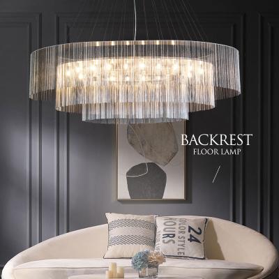 China Nordic creative post-modern post-modern tassel chain dining room bedroom chandelier chain living room style lighting fixtures for sale