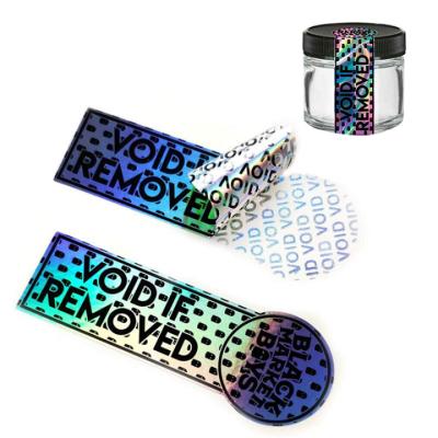 China Heat Sensitive Custom Printing Holographic Label Roll Warranty Void Logo Security Hologram Void Sticker Tamper Proof Seal Sticker for sale