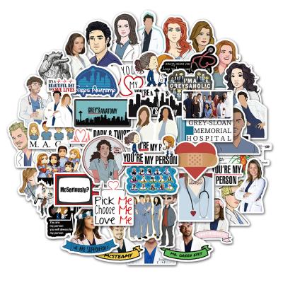 China Funny Gray Decorative Anatomy TV Show Sticker PVC Scrapbooking For Cute Doctors Luggage Laptop Phone DIY Decals Album Stickers for sale