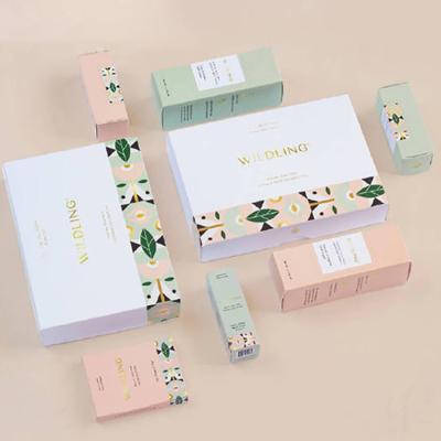 China Recycled Materials Custom Printed Cardboard Box Skin Care Packaging Luxury Paper Boxes With Logo For Cosmetic Boxes for sale