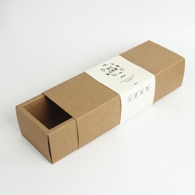 China Recycled Materials Personalized Eco Logo Printed Hard Rigid Cardboard Custom Slipping Jewelry Packaging Slip Gift Box Drawer Luxury Paper Box for sale