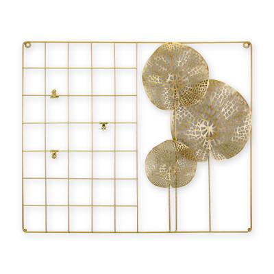 China Europe Xingcheng Golden Flower Cuts Photo Display Metal Grid Panel Photo Central Institute of Statistics Hanging Art for sale