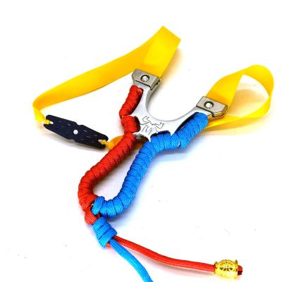 China 2022 New Outdoor Shooting Alloy Quick Pressing Slingshot With An Elastic Band for sale