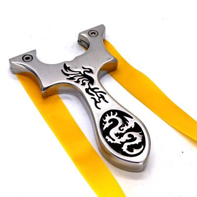 China Shooting slingshot stainless steel flat slingshot ultra high precision slingshot stainless steel and high quality outdoor ABS rubber band for sale