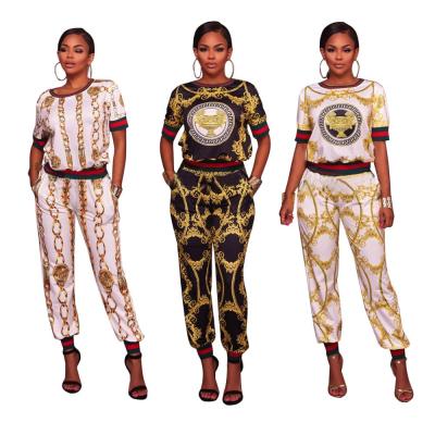 China Autumn Spring Printed Anti-Static Anti-Static 2 Piece Set For Women Lady Casual Two Piece Long Pants 2 PC Set Pants Set for sale