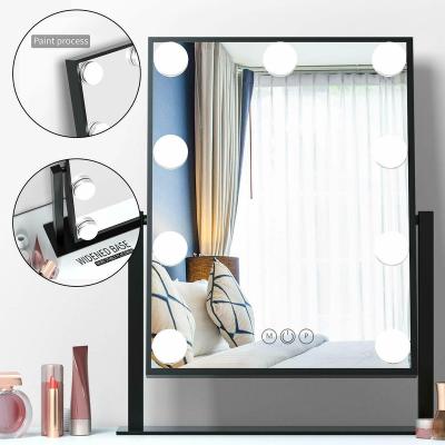 China Hot Sale AMZ Illuminated Touch Dimmer 9 Bulbs Makeup Hollywood Vanity Mirror for sale