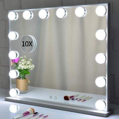 China Amazon Factory Sale Hollywood LED Lighting Vanity Mirror 2022 Smart Illuminated Makeup Mirror for sale