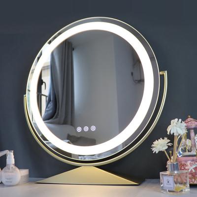 China Lighted Beauty Salon Furniture Cosmetic Mirrors Dressing Makeup Station with Lights and Mirror Stand Makeup Mirror for sale