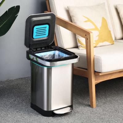 China WaterproofOPX3 10/15/20/25L Kitchen Foot Waste Bin Stainless Steel Medical Square Pedal Bin With Removable Lid Without PP Inner Bucket. for sale