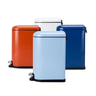 China 10L Large Stainless Steel Food Bin Desktop Bin 410 Foot Operated Foot Operated Dust Bin Viable Dust Bin for sale