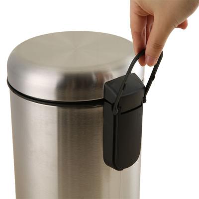 China 30L Waterproof Slow Pedal Narrow Kitchen Stainless Trash Can With Lid 20 Liter Outdoor/Indoor Commercial Wall Mounted Small Waste Bins for sale