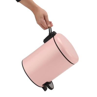 China 12L Waterproof Trash Can With Stainless Coating Plastic Waterproof Dustbin Anti-fingerprint Basket Hanging Waste Bin for sale