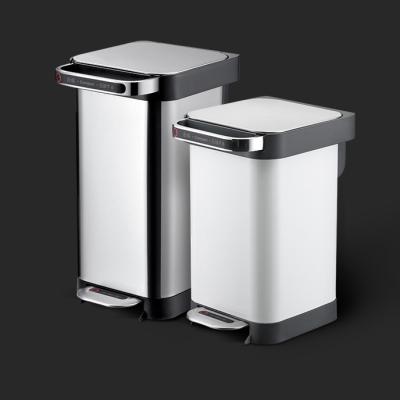 China WaterproofOPX3 Square Stainless Steel Compactor Pedal Bin Squeeze Bin Stainless Steel Kitchen Smart Trash Bin for sale