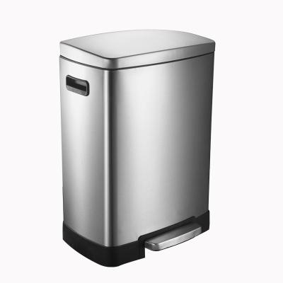 China 12L/50L Pedal Bin Trash Bin Ash-Trash Metal Sustainable Trash Can With Lid Stainless Steel Waste Bin for sale