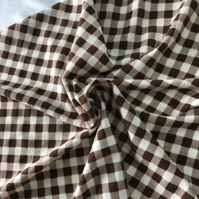 China 97% Polyester 3%spandex twill plaid design anti-static fashionable woven fabric for women's clothing shirt dress for sale