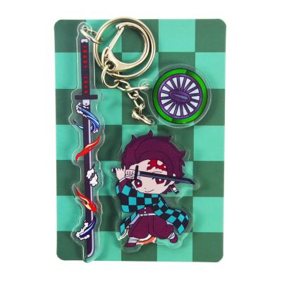 China Demon Slayer Character New Arrival Demon Slayer Key Chain OEM Acrylic Cystomized Styles Keyring Demon Slayer Kimetsu Character Keychains for sale