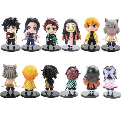 China New Decoracion Demon Slayer figure toys 9cm Nezuko kamado tanjiro toys for kids and fans anime model kits wholesale figures for sale