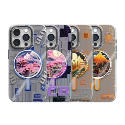 China 2023 Shockproof New Design Window Material PC+TPU, Magnetic Wireless Phone Case World IML For iPhone14 15 for sale