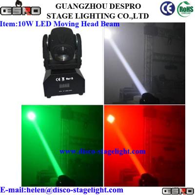 China RGBW 10W LED Moving Head Beam Light For Nightclub Disco KTV for sale