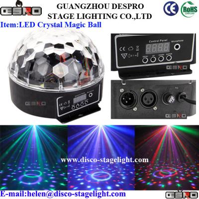 China RGB 3W Led Crystal Magic Ball Light DMX 512 Karaoke Strobe Lighting for sale