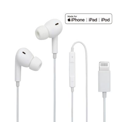 China In-Ear Factory Wholesale MFi Certified Earphone Chip C100 8 Pin Original Earphone For APPLE iPhone for sale