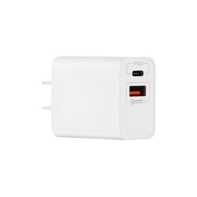 China Wholesale Dual Port Type C USB Wall Charger PD 20W QC PD 20W Quick Charging Charger for sale