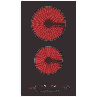 China Household High Power Domino ETL 2 Burner Ceramic Hob Smart Fast Heating Infrared Hob for sale