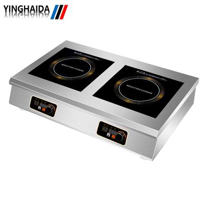 China NEW Design Hotel Double Burners 7000 Watt Commercial Induction Cooker Stainless Steel for sale