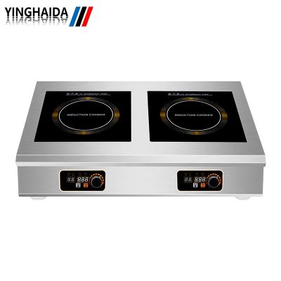 China Double Head Hotel 2.2kW Electric Countertop Commercial Induction Cooker Two Burner Burner for sale