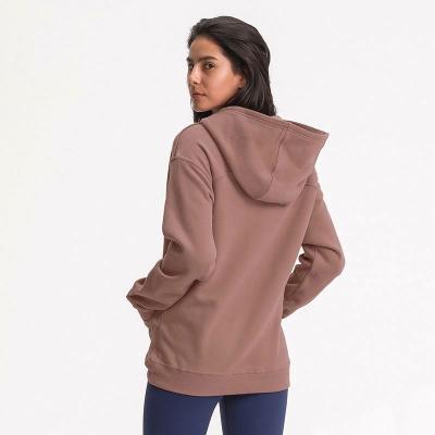 China OEM Breathable Outdoor Casual Hooded Women Yoga Workout Loose Thick Jacket for sale